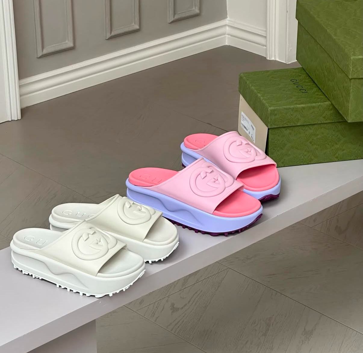 Luxury Women’s Interlocking GG Platform Sandals