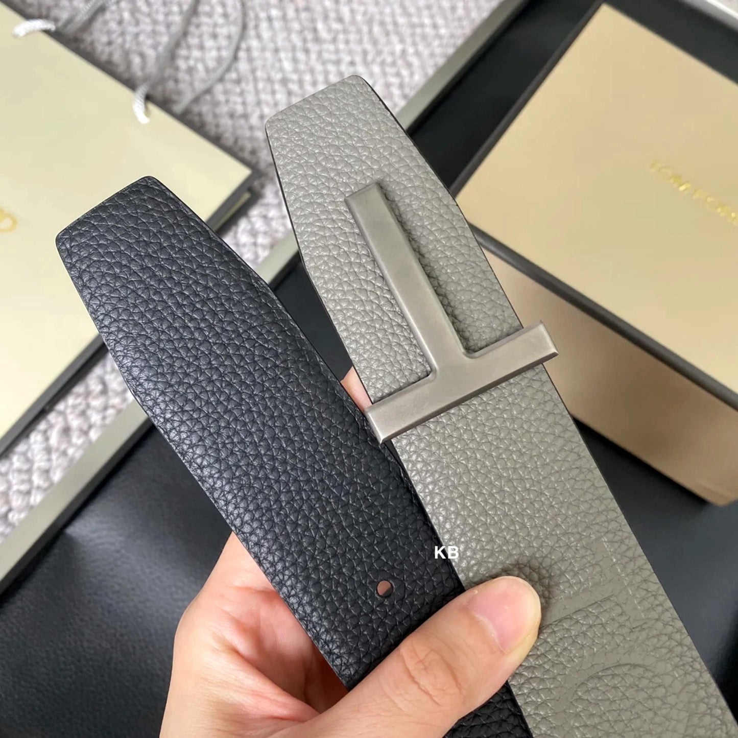 Luxury Grain Leather Reversible Men’s belt