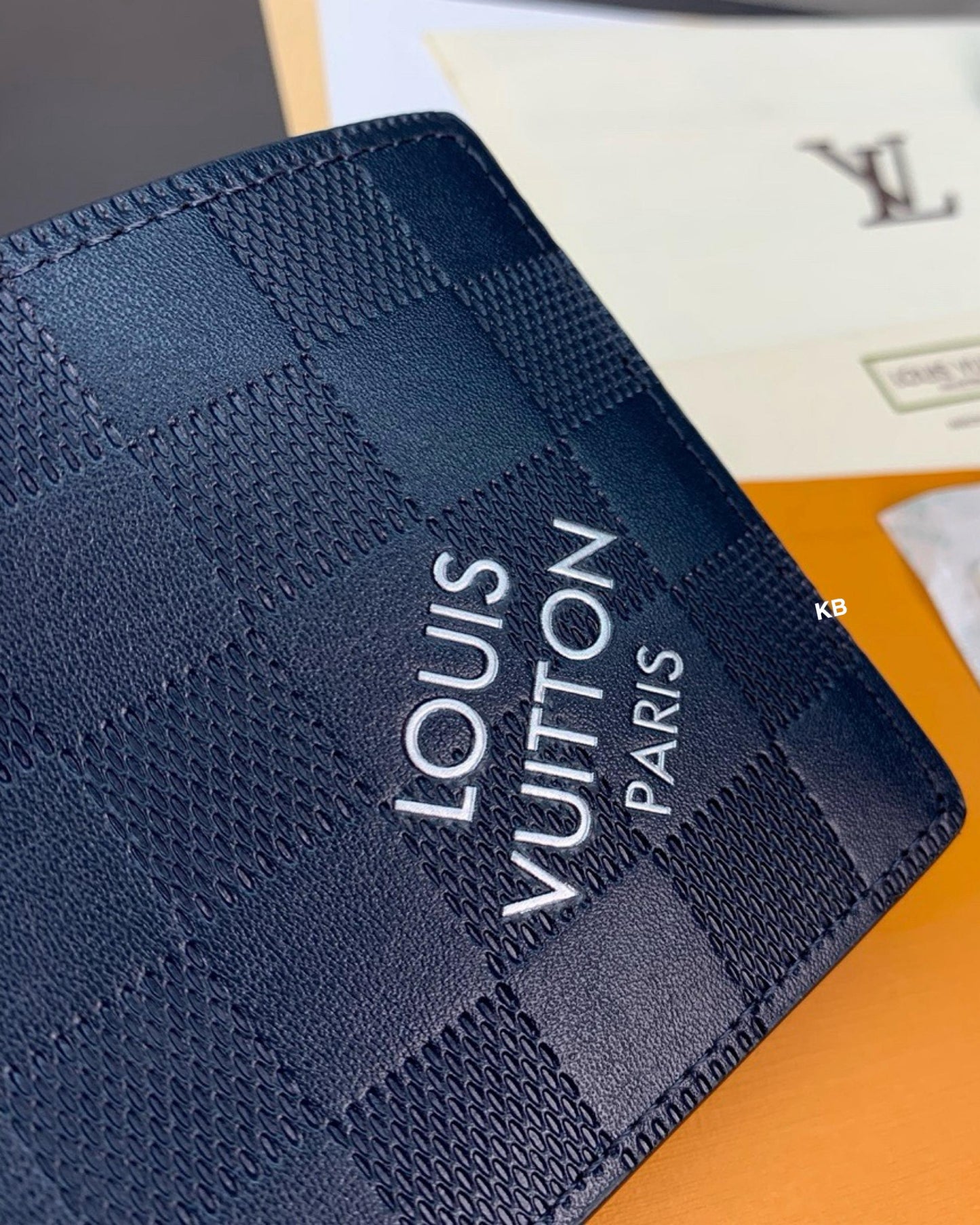 Luxury lv slender Blue wallet