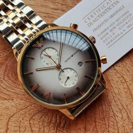 Ar Two tone stainless metal men's watch