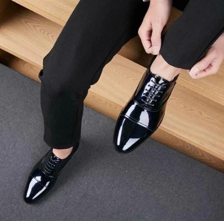 Luxury Patent Derby Shoes for Men