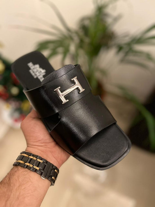 Amazing Hermes Leather Men's Slides