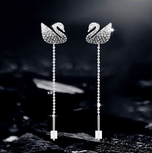 Amazing Swarovski iconic swan drop earrings