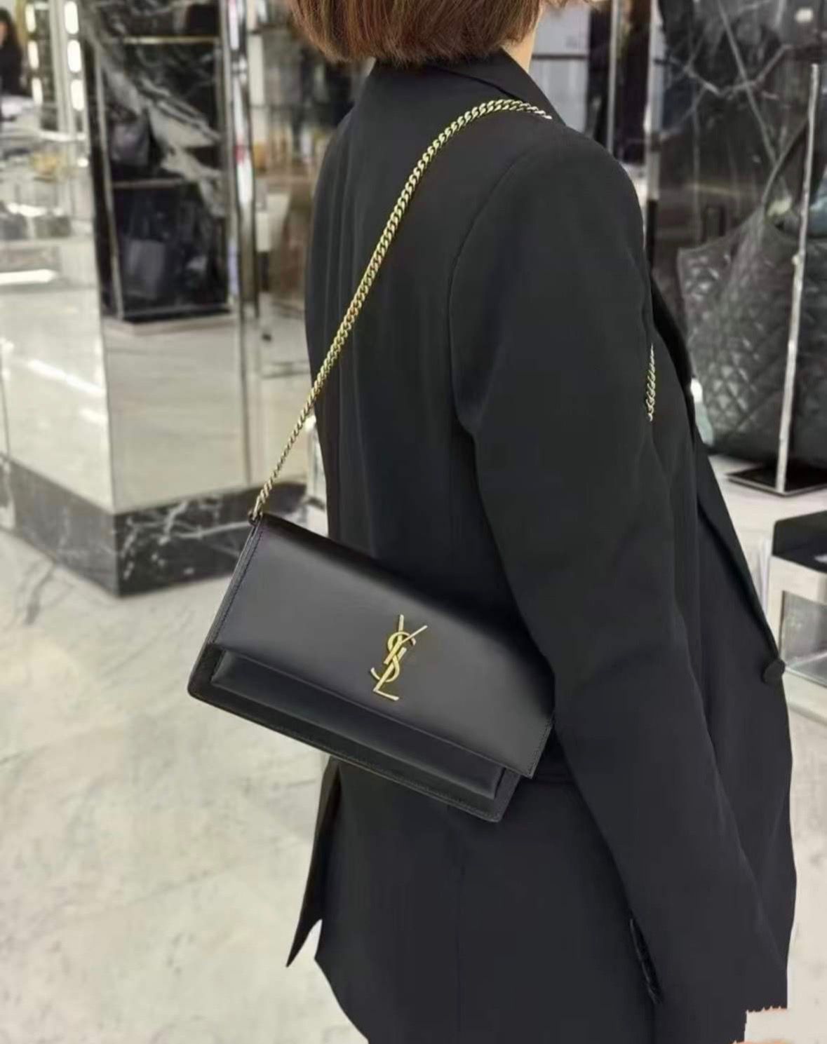 Ysl Sunset Medium Leather Shoulder Bag