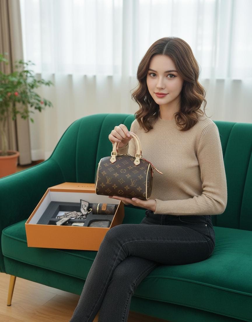 Amazing lv Nano Speedy bag set
