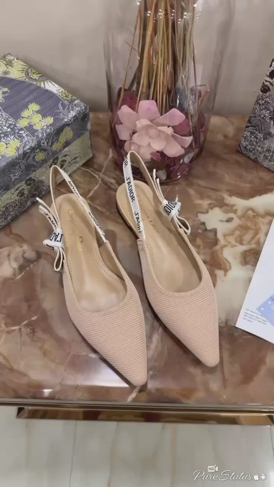 Luxury Designer J'Adior Slingback Flats