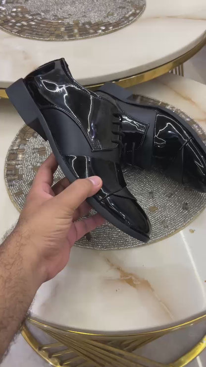 Luxury Patent Derby Shoes for Men
