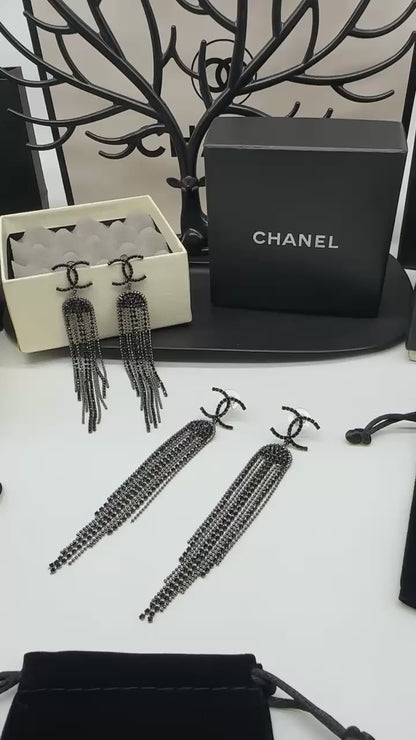 Luxury Crystal Hanging Chain Earrings for Women