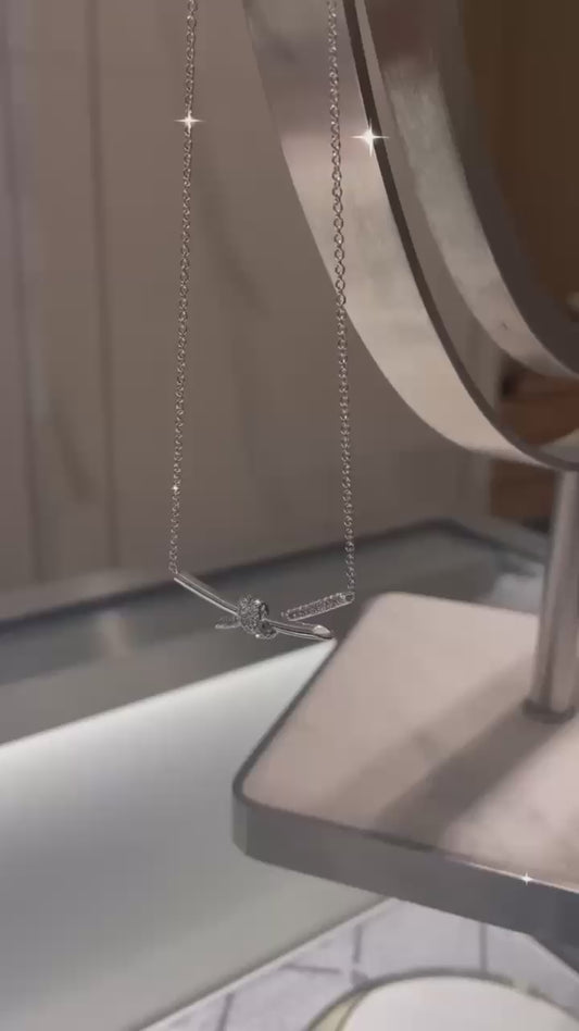 TIFFANY KNOT PENDANT IN SILVER WITH DIAMONDS