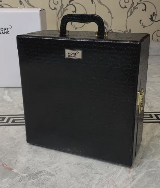 Premium Crocodile Leather Whiskey Case Set