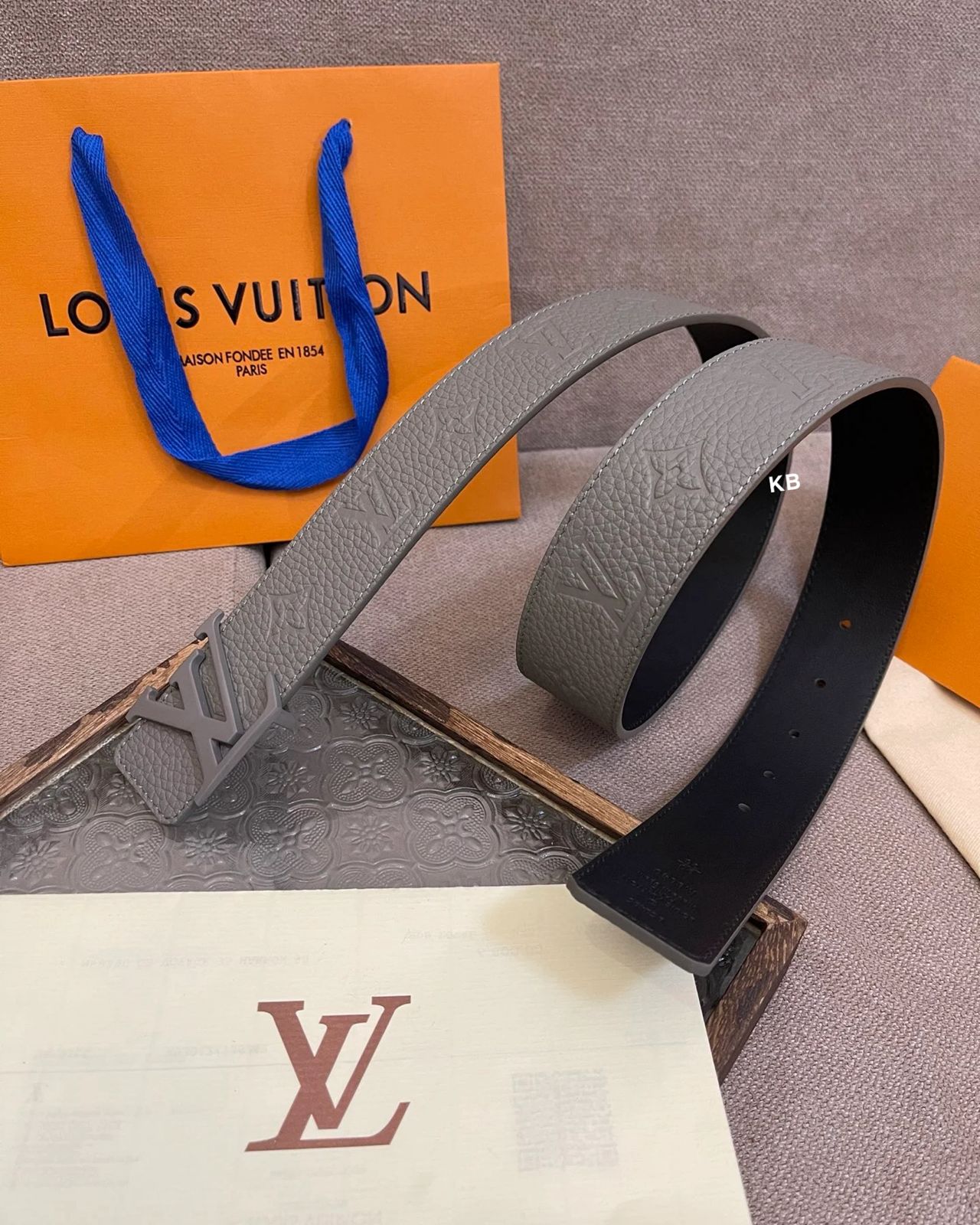Premium Grey Reversible Leather Belt