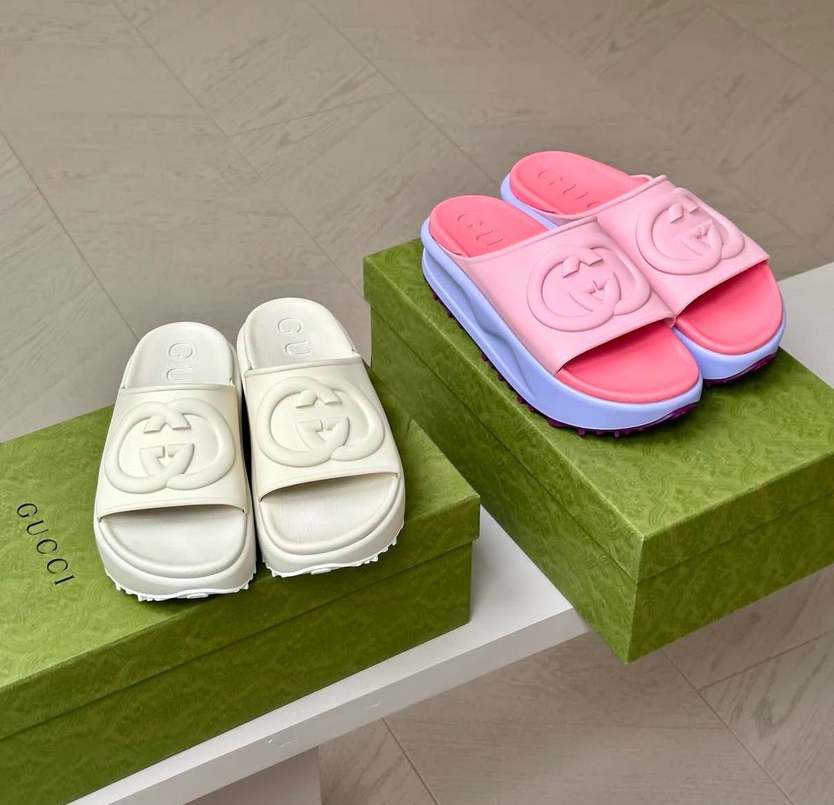 Luxury Women’s Interlocking GG Platform Sandals