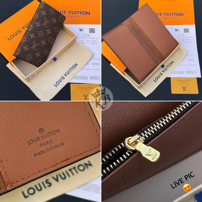 Luxury Men’s Long Wallet – Monogram Canvas Edition