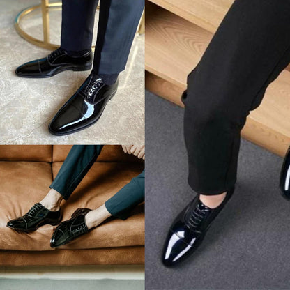 Luxury Patent Derby Shoes for Men