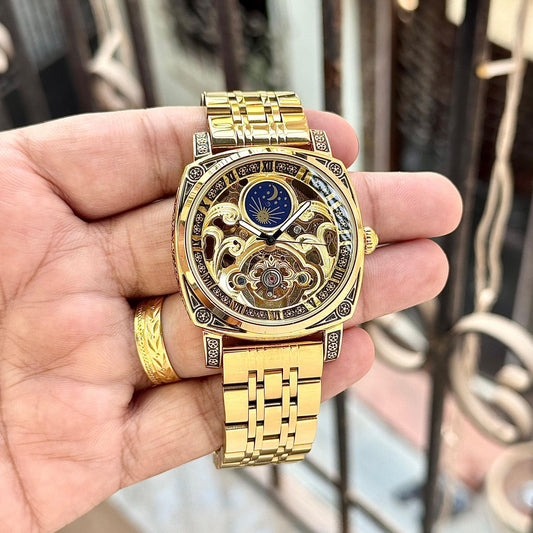Luxury Skeleton Open Heart Watch
