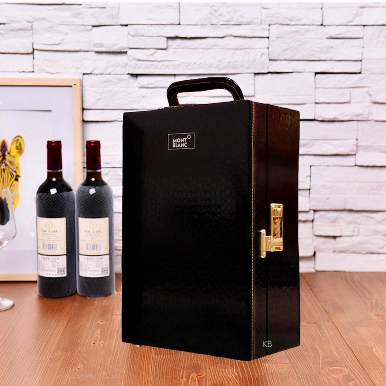 Luxury Leatherette Whiskey Case with 3 Glasses & Premium Accessories