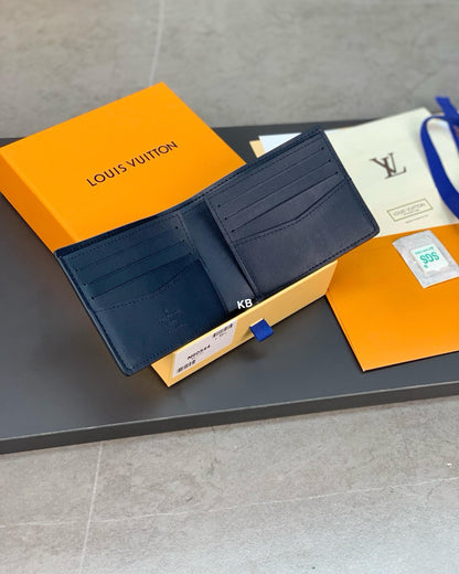 Luxury lv slender Blue wallet