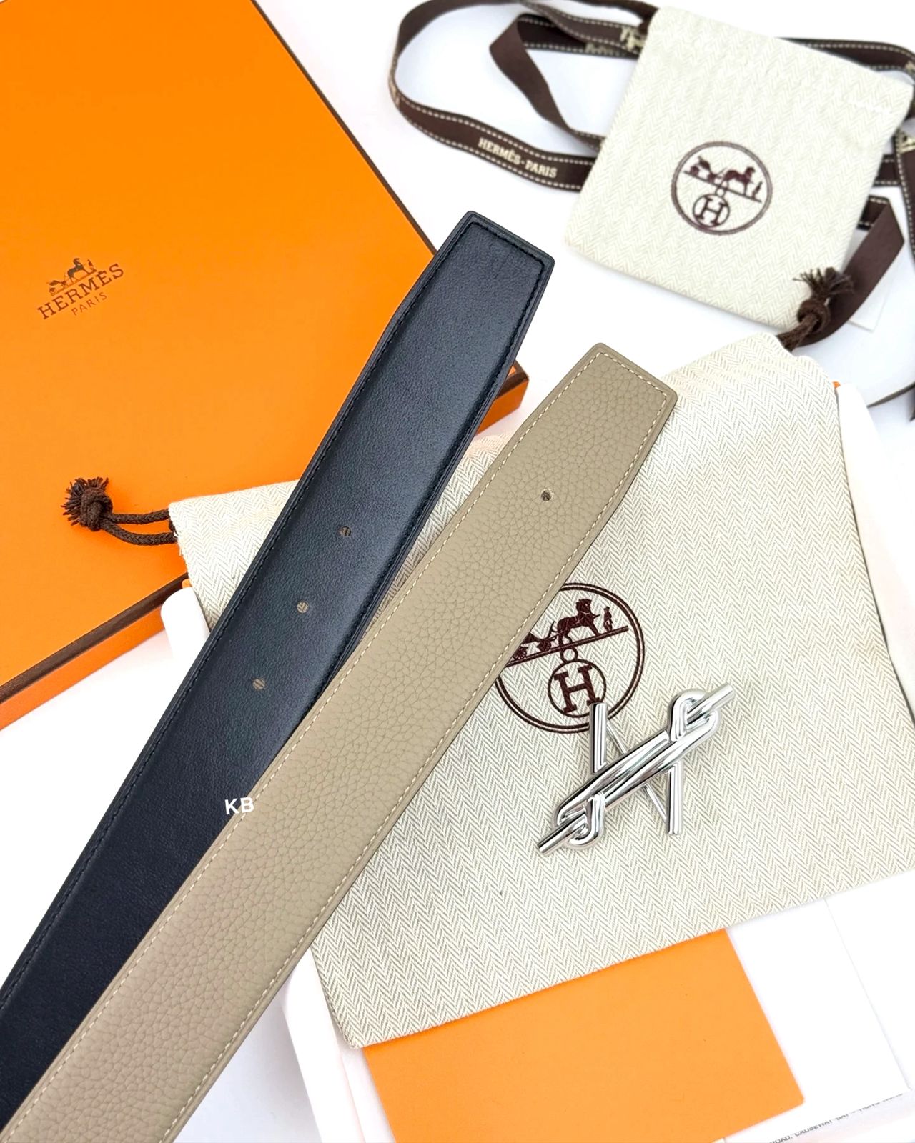 Luxury H Buckle Reversible Leather Strap Belt