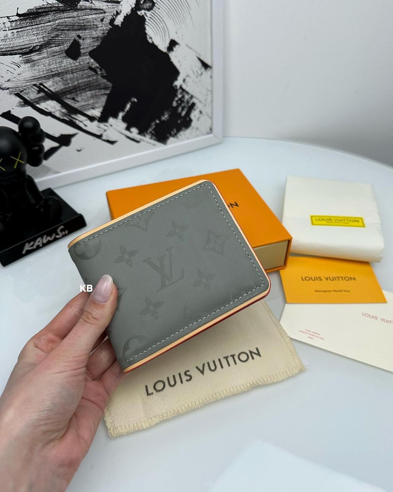 Luxury Men’s Multiple Wallet – Titanium Monogram Edition