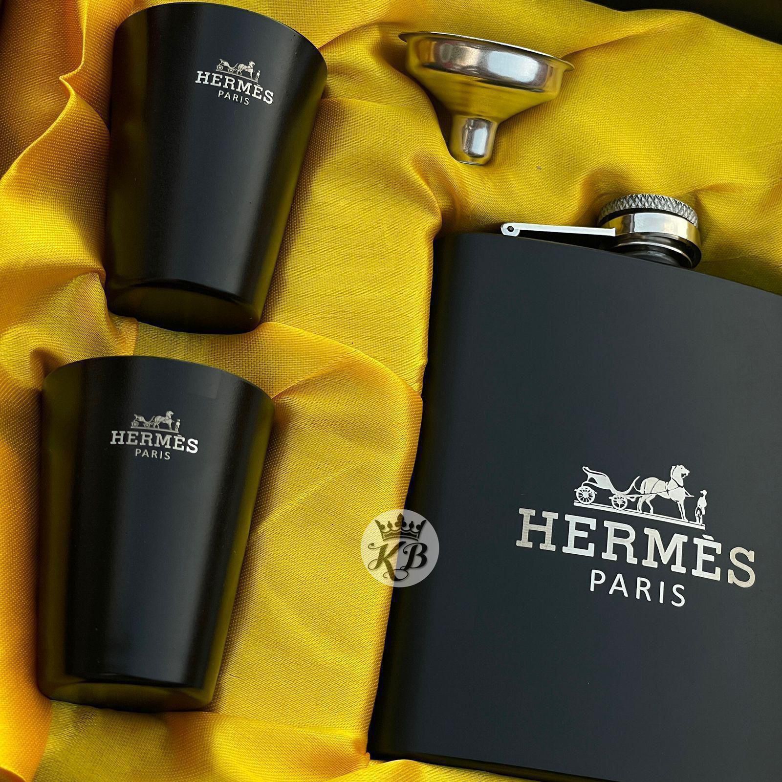 Luxury Matte Black Hip Flask Gift Set