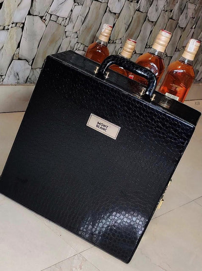 Premium Crocodile Leather Whiskey Case Set