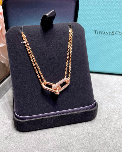 TIFFANY HARDWEAR DOUBLE LINK PENDENT IN ROSE GOLD😍*