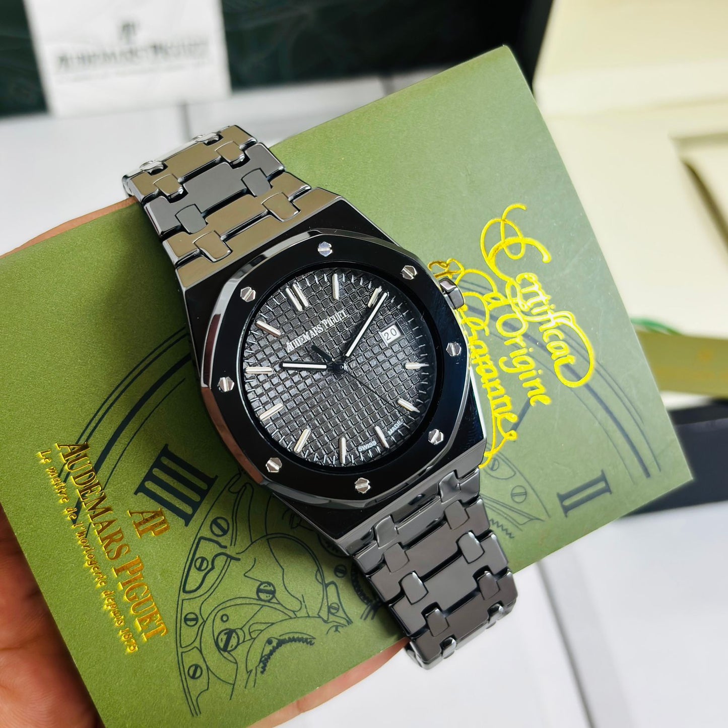 Luxury ap royal oak men's black watch