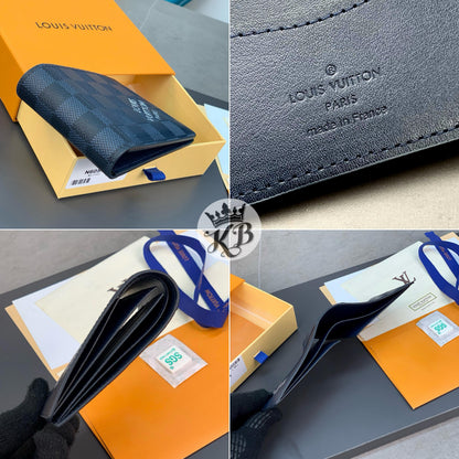 Luxury lv slender Blue wallet