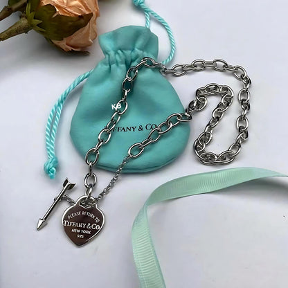 Luxury heart tag necklace