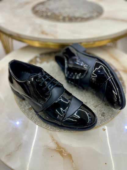 Luxury Patent Derby Shoes for Men