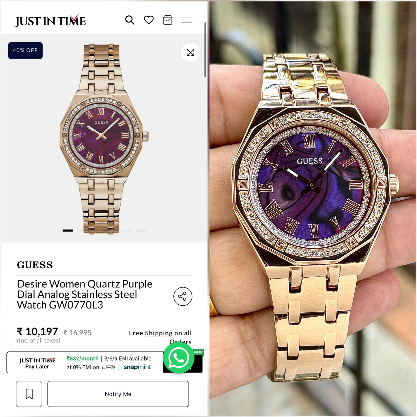 Luxury Women’s royal purple watch