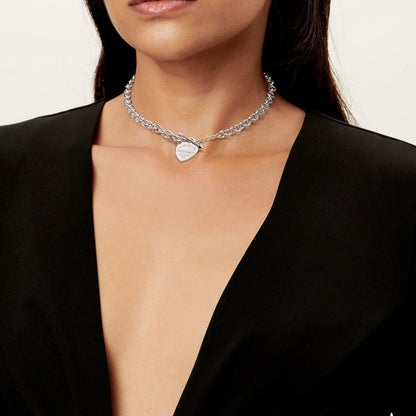 Luxury heart tag necklace