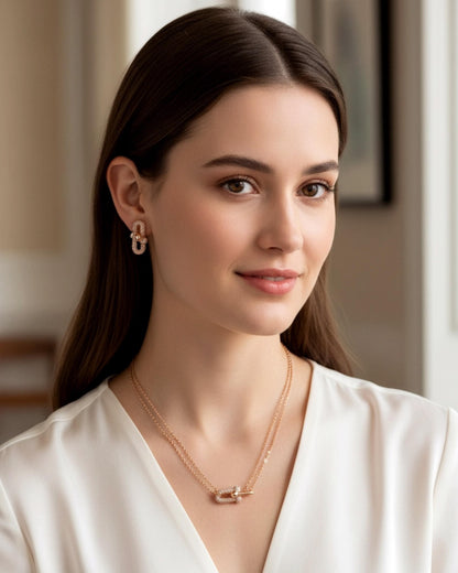 TIFFANY HARDWEAR DOUBLE LINK PENDENT IN ROSE GOLD😍*
