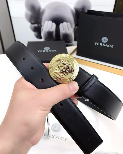 Luxury Leather Belt with Iconic Buckle