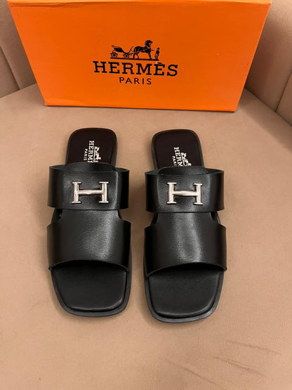 Amazing Hermes Leather Men's Slides