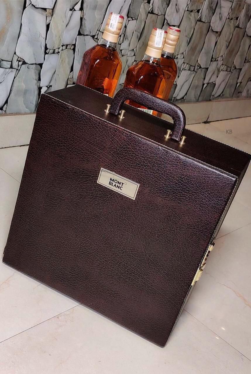 Luxury mb leather whisky case