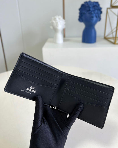Luxury lv slender black wallet
