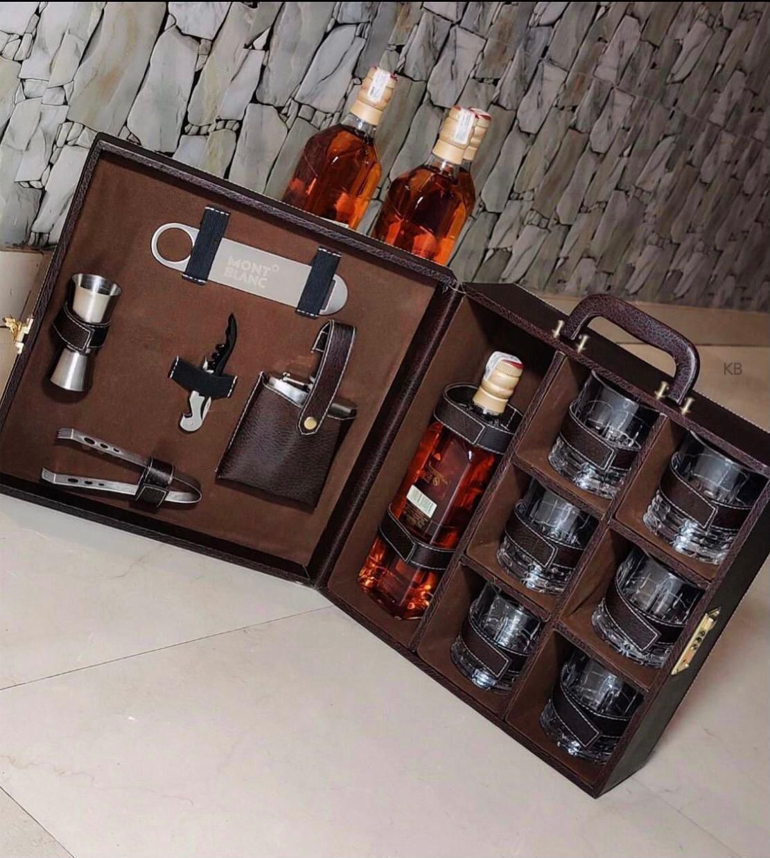 Luxury mb leather whisky case