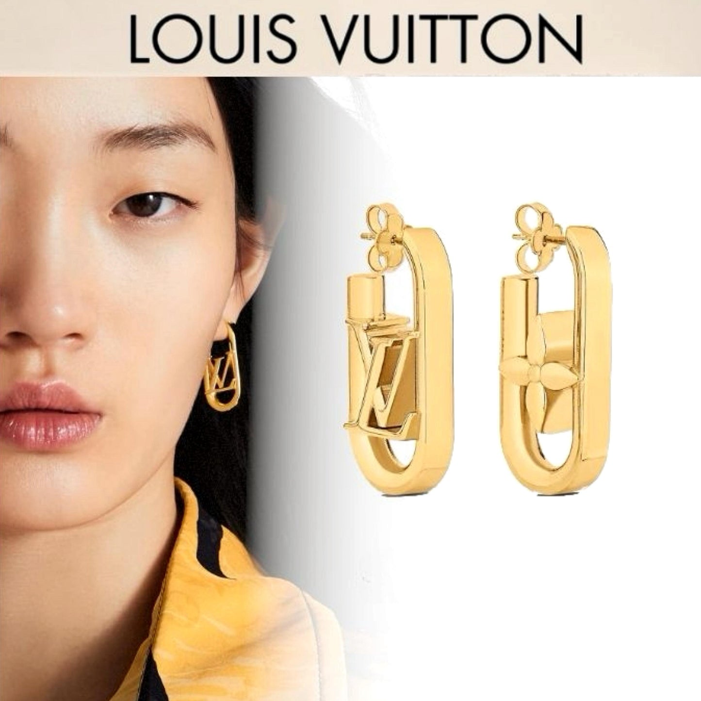 Luxury premium lv chain earrings