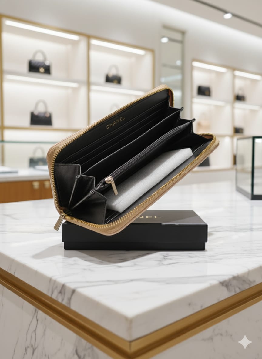Luxury chanel zipper women's wallet
