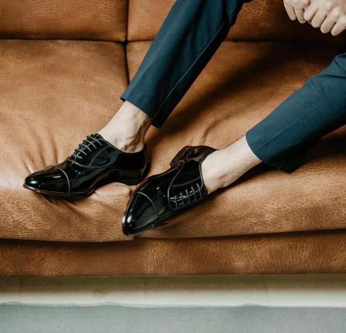 Luxury Patent Derby Shoes for Men