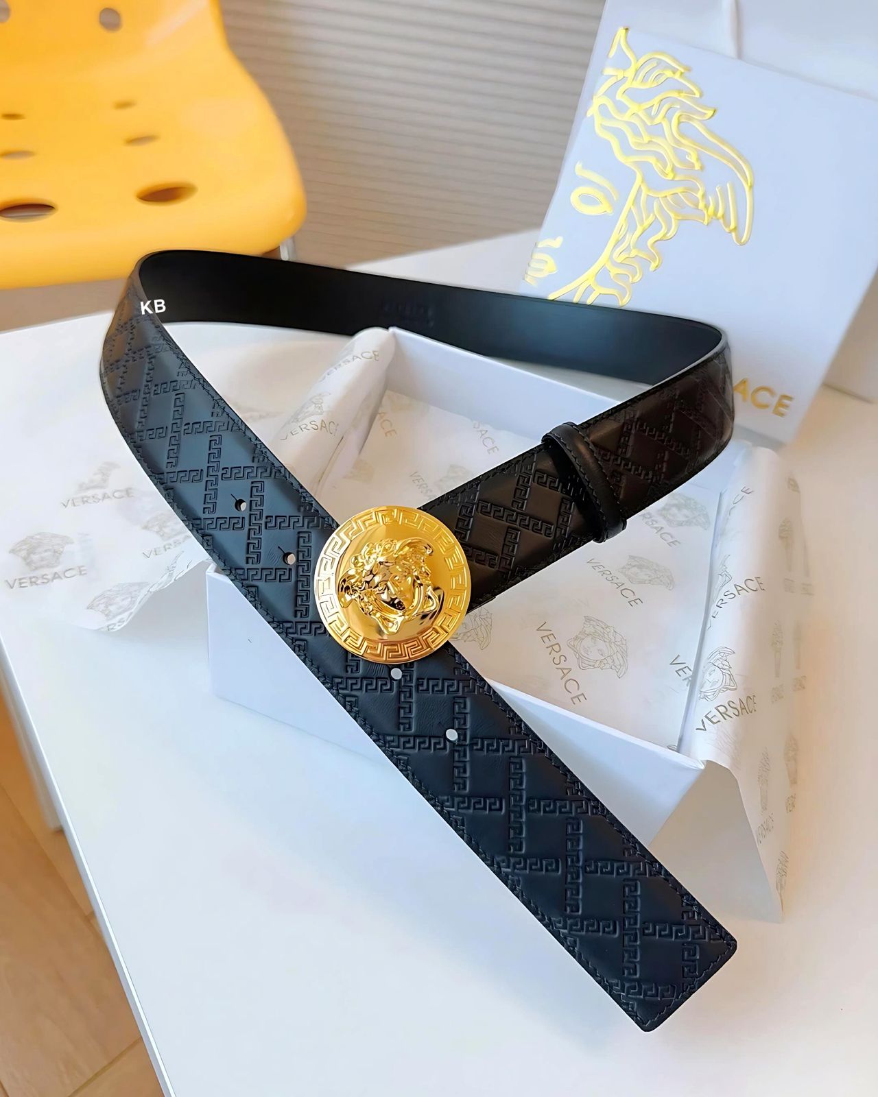 Luxury Medusa Biggie Leather Belt