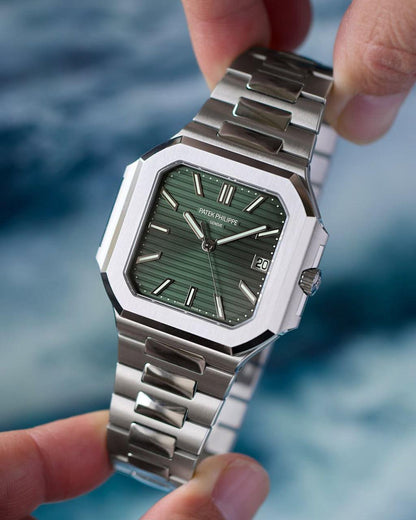 Men’s Luxury Automatic Watch – Olive Green Dial Edition
