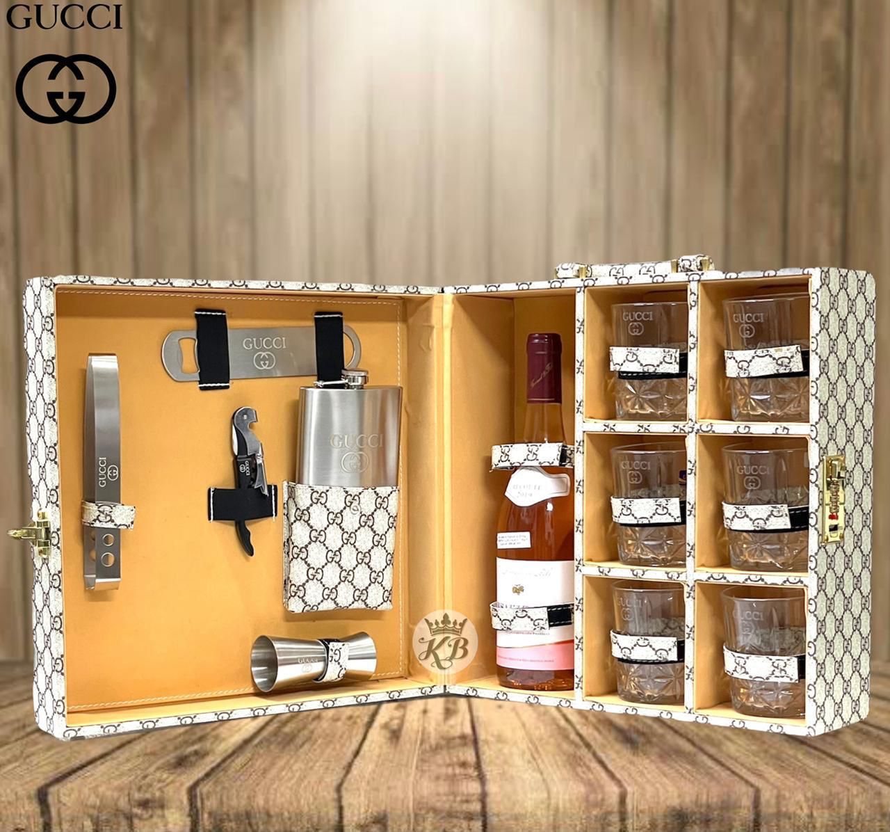 Premium Crocodile Leather Whiskey Case Set