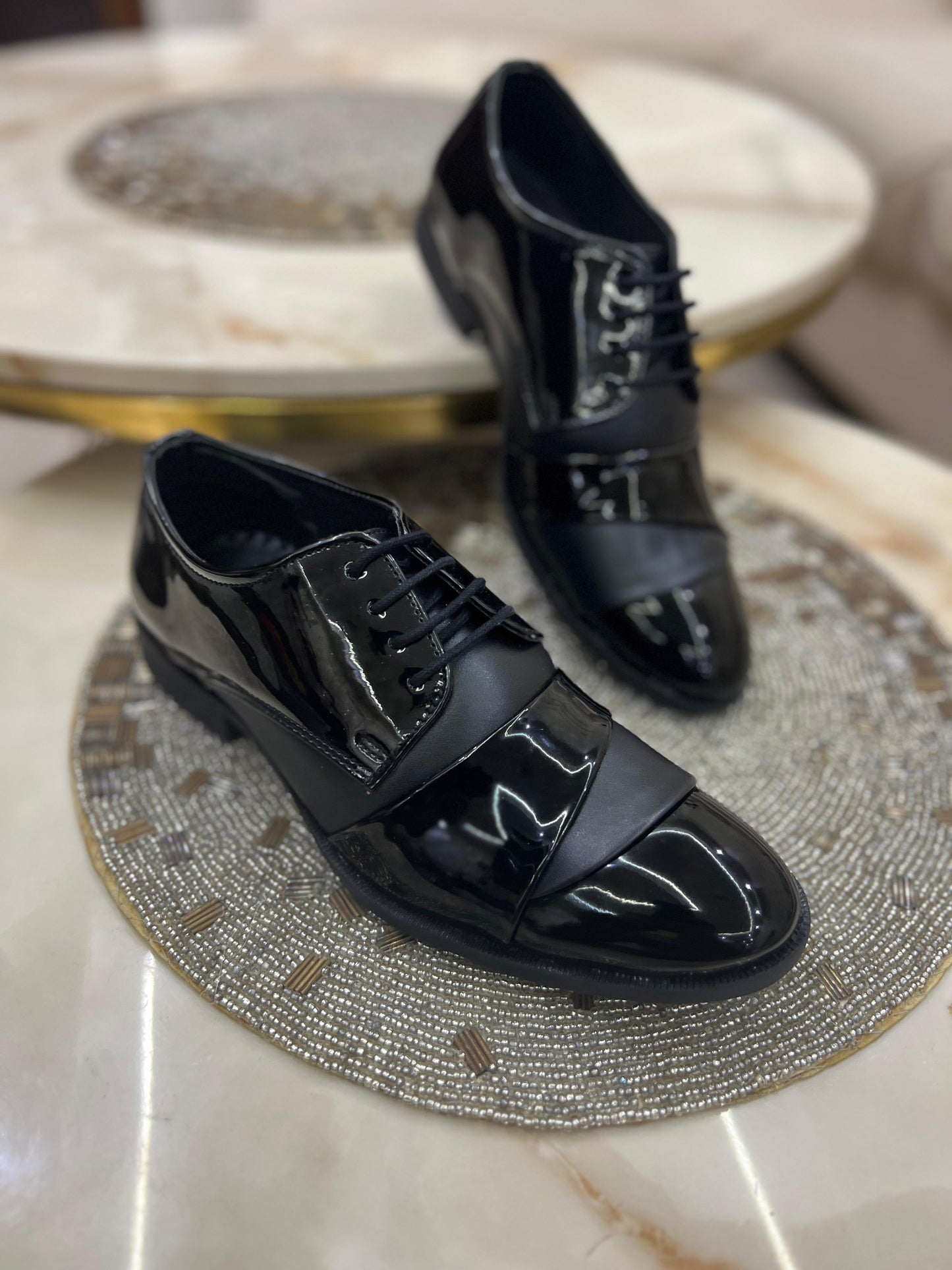 Luxury Patent Derby Shoes for Men