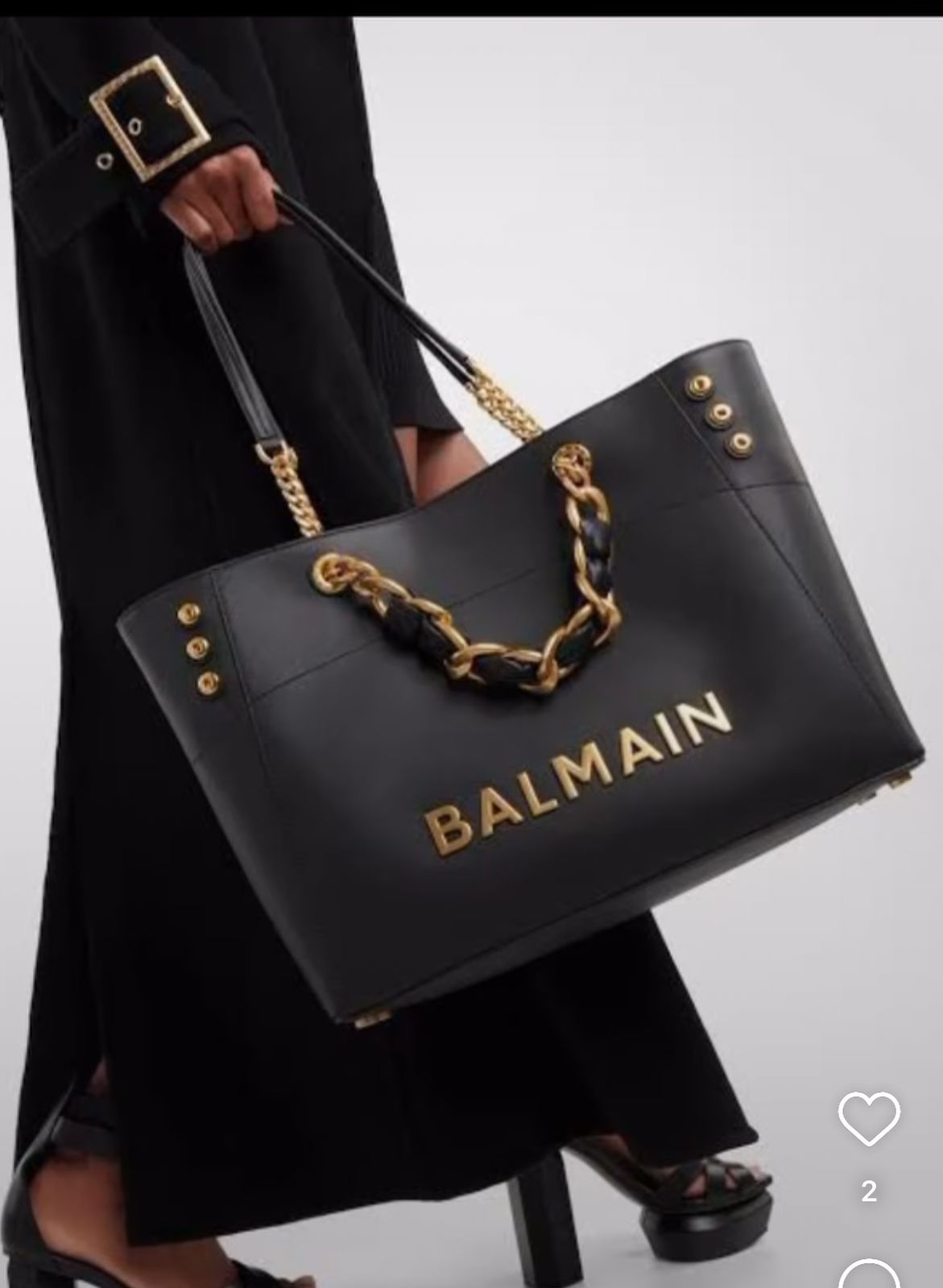 Premium Chain Embellished Leather Tote Bag