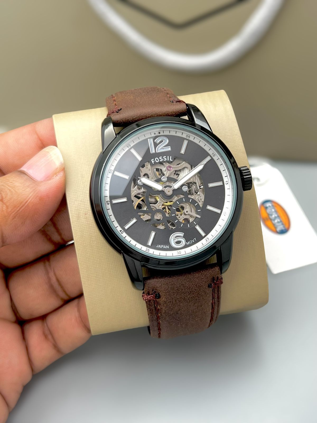 Luxury Automatic Leather Strap Watch for Men