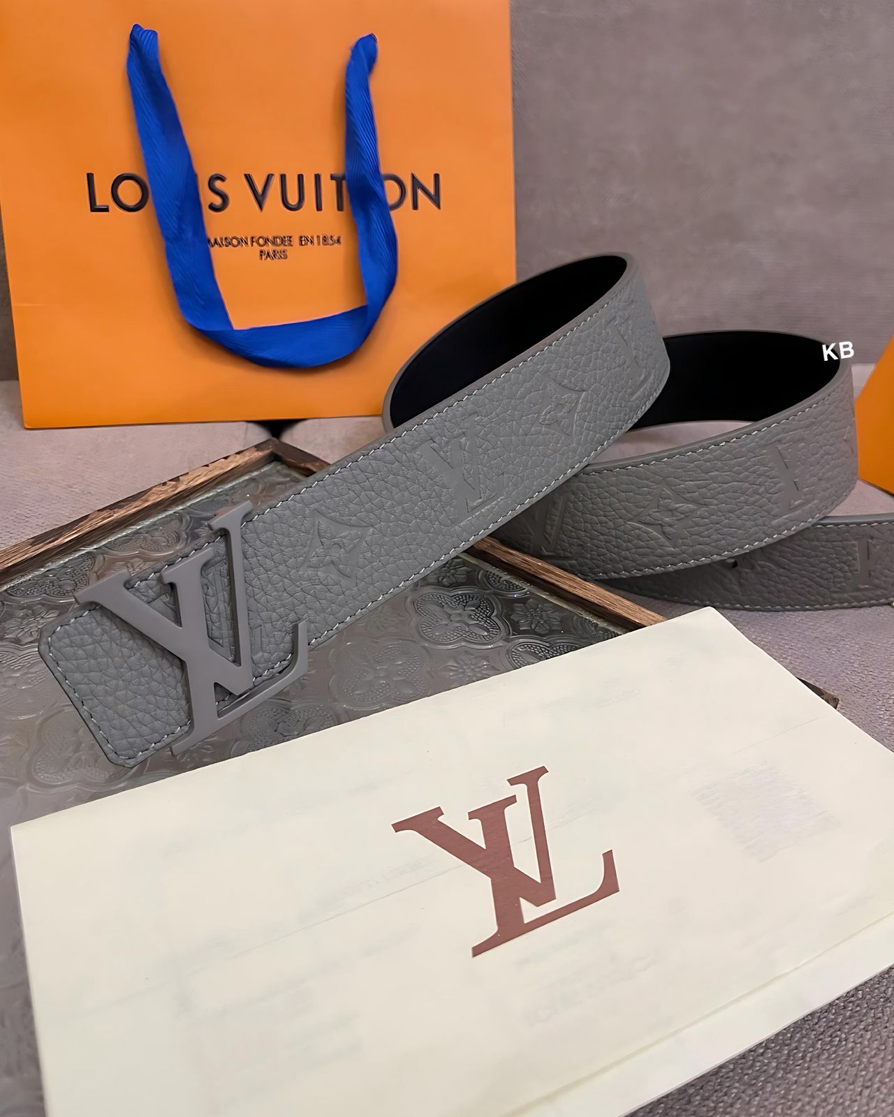 Premium Grey Reversible Leather Belt