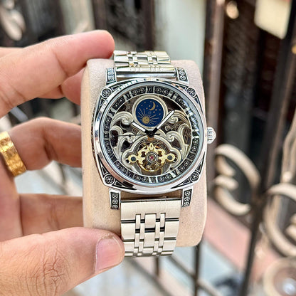 Luxury Skeleton Open Heart Watch