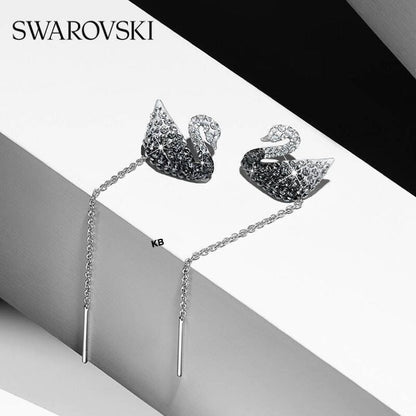 Amazing Swarovski iconic swan drop earrings